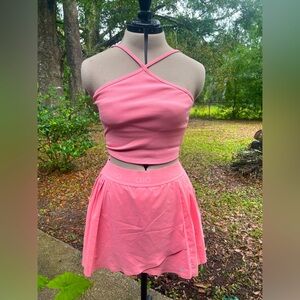 Alo Yoga Pleated Bright Pink Tennis Skort (Has shorts underneath)